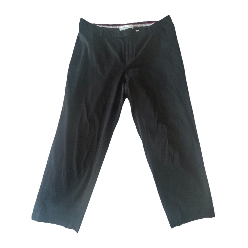 Avenue Black Cropped Pants Womens SZ 14 Career Stretch Ankle Pants
